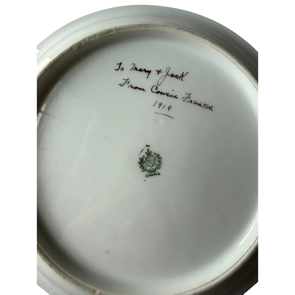 Antique Bavarian Porcelain Blackberry Berry Bowl Set 1919 Hand Painted Germany 7